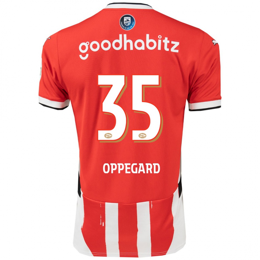 Herren Fredrik Oppegard #35 Rot Weiß Heimtrikot Trikot 2024/25 T-Shirt