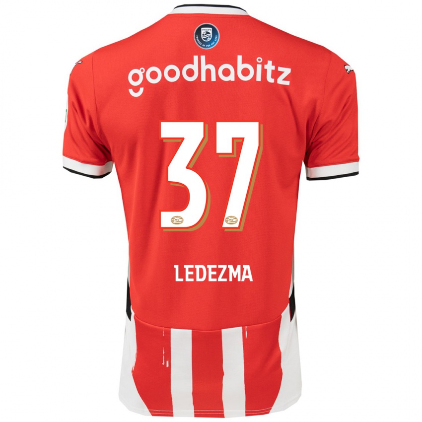 Herren Richard Ledezma #37 Rot Weiß Heimtrikot Trikot 2024/25 T-Shirt