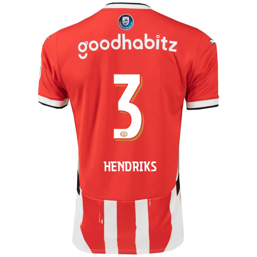 Herren Gwyneth Hendriks #3 Rot Weiß Heimtrikot Trikot 2024/25 T-Shirt