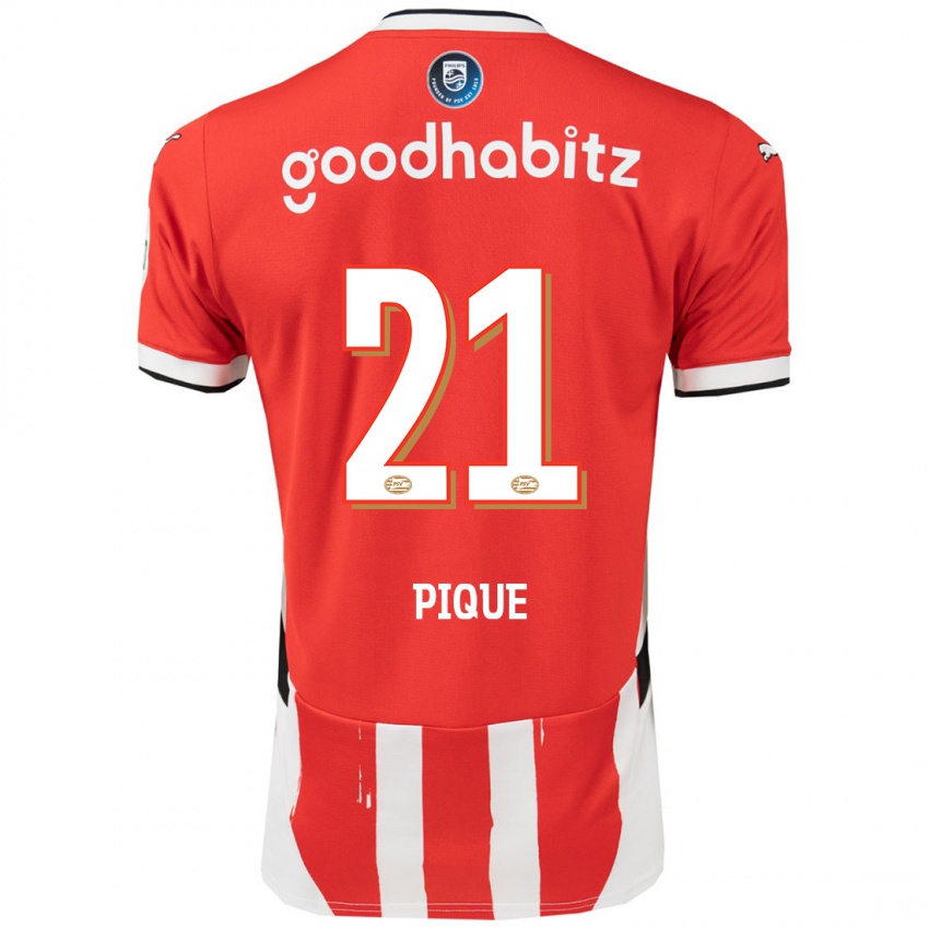 Herren Naomi Piqué #21 Rot Weiß Heimtrikot Trikot 2024/25 T-Shirt