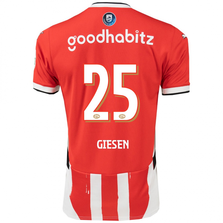 Herren Suzanne Giesen #25 Rot Weiß Heimtrikot Trikot 2024/25 T-Shirt