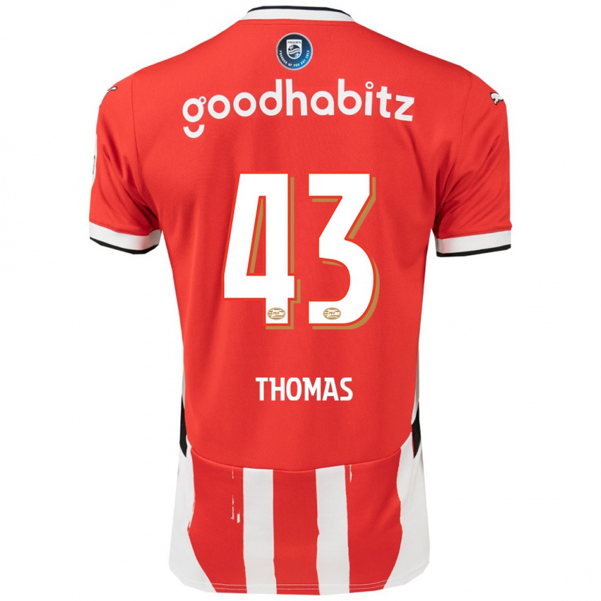 Herren Kealyn Thomas #43 Rot Weiß Heimtrikot Trikot 2024/25 T-Shirt