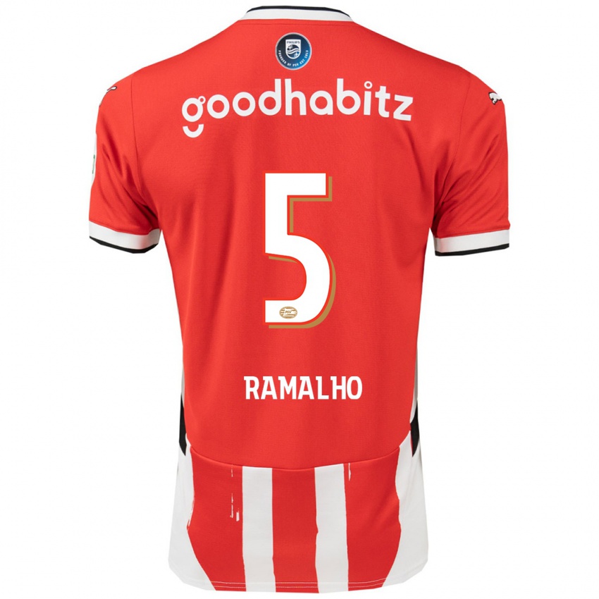 Herren Andre Ramalho #5 Rot Weiß Heimtrikot Trikot 2024/25 T-Shirt