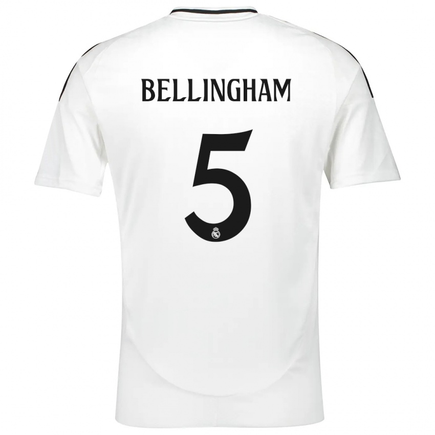 Herren Jude Bellingham #5 Weiß Heimtrikot Trikot 2024/25 T-Shirt