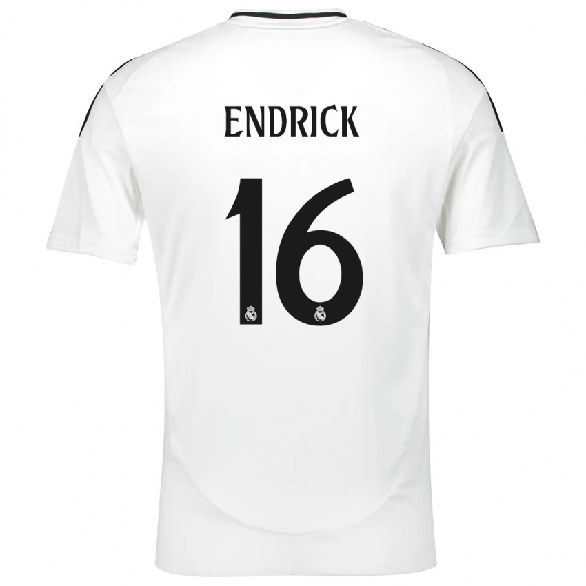 Herren Endrick #16 Weiß Heimtrikot Trikot 2024/25 T-Shirt