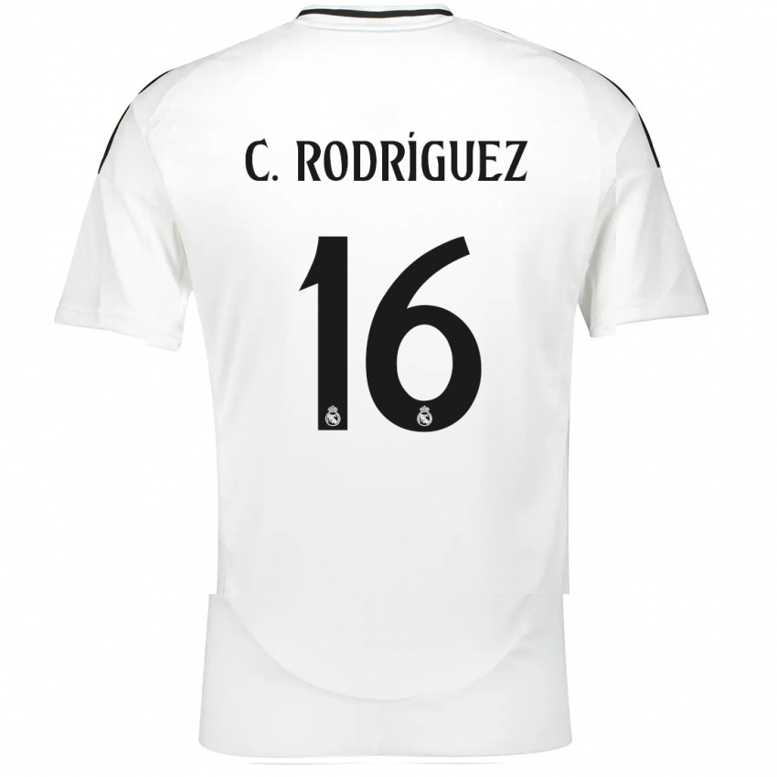 Herren Carlos Rodríguez #16 Weiß Heimtrikot Trikot 2024/25 T-Shirt