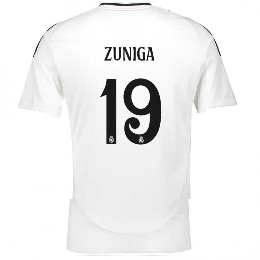 Herren Loren Zúñiga #19 Weiß Heimtrikot Trikot 2024/25 T-Shirt