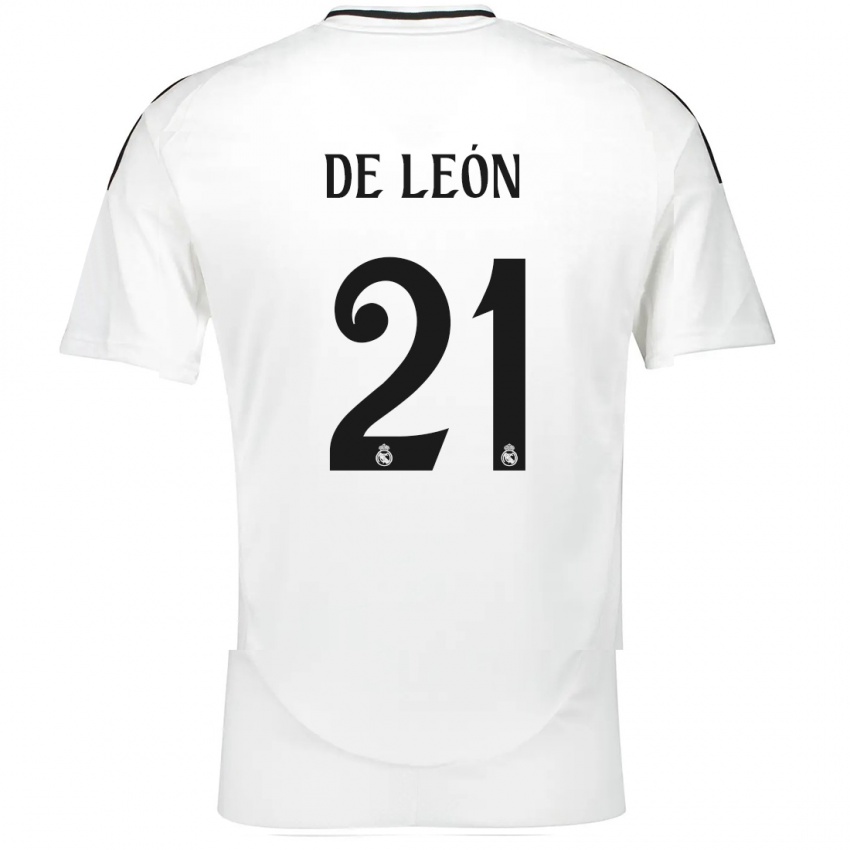 Herren Jeremy De León #21 Weiß Heimtrikot Trikot 2024/25 T-Shirt