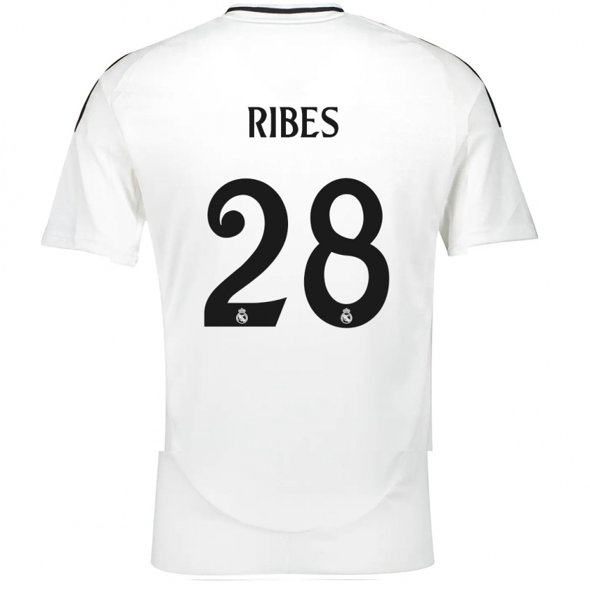 Herren Kike Ribes #28 Weiß Heimtrikot Trikot 2024/25 T-Shirt