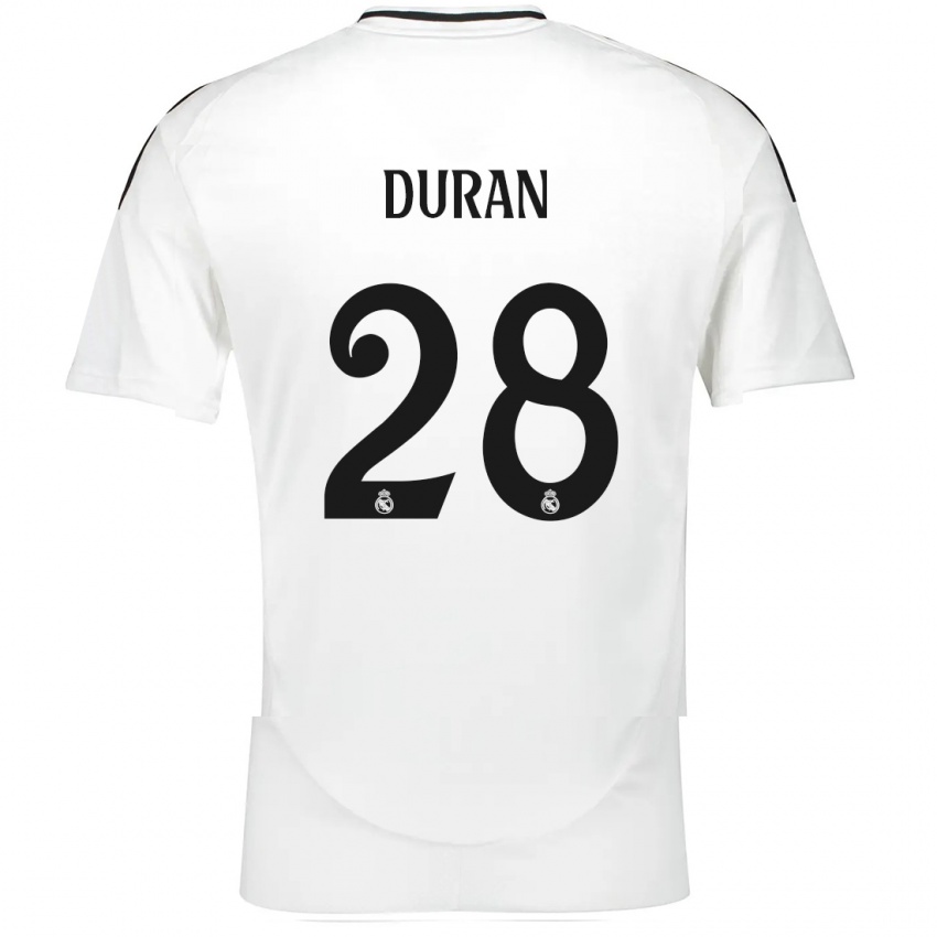 Herren Pol Duran #28 Weiß Heimtrikot Trikot 2024/25 T-Shirt