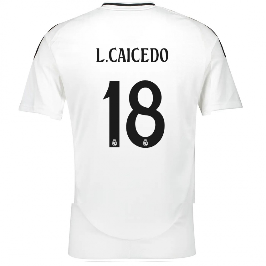 Herren Linda Caicedo #18 Weiß Heimtrikot Trikot 2024/25 T-Shirt