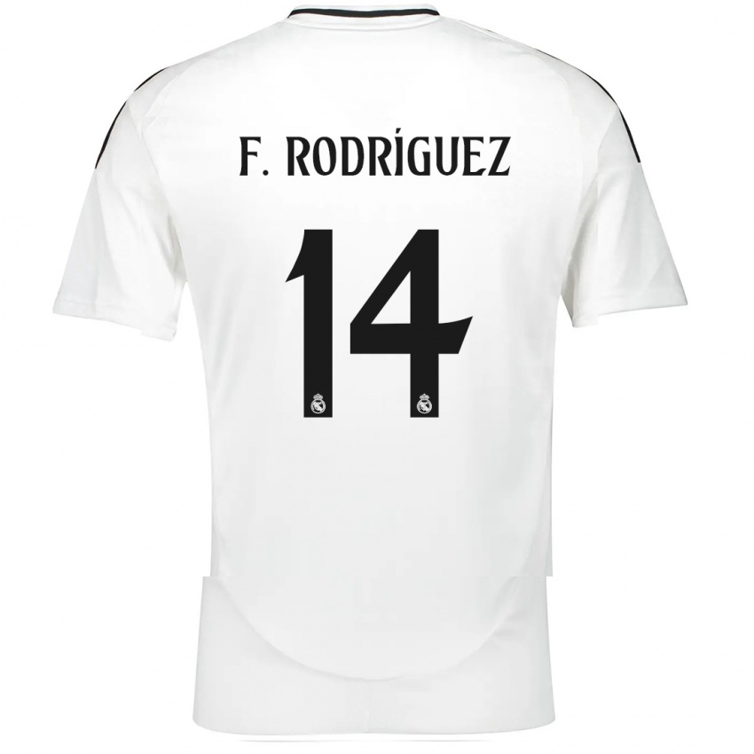 Herren Fer Rodríguez #14 Weiß Heimtrikot Trikot 2024/25 T-Shirt