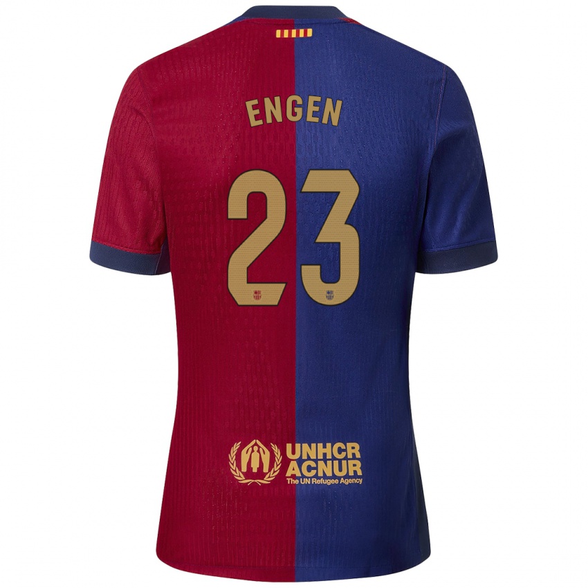 Herren Ingrid Engen #23 Blau Rot Heimtrikot Trikot 2024/25 T-Shirt