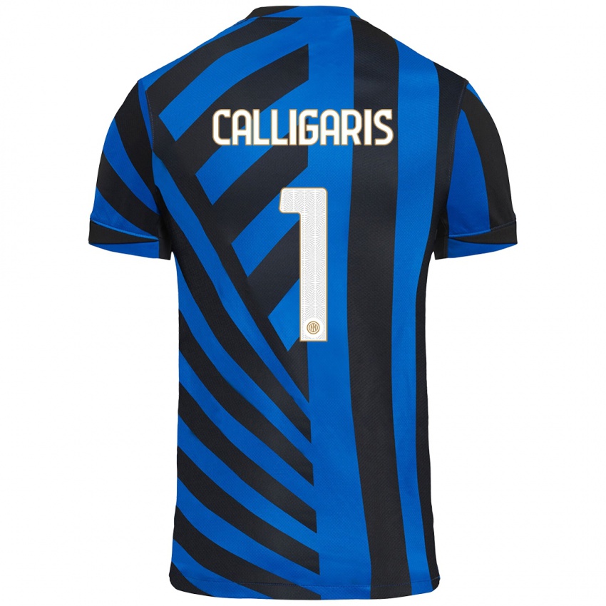 Herren Alessandro Calligaris #1 Blau Schwarz Heimtrikot Trikot 2024/25 T-Shirt