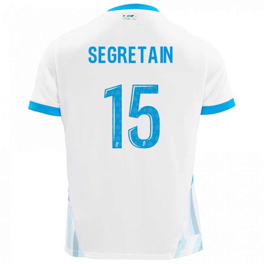 Herren Julie Ségrétain #15 Weiß Himmelblau Heimtrikot Trikot 2024/25 T-Shirt