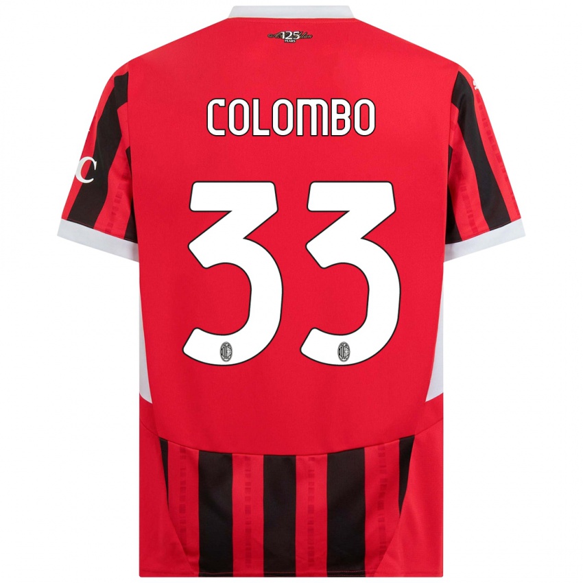 Herren Federico Colombo #33 Rot Schwarz Heimtrikot Trikot 2024/25 T-Shirt