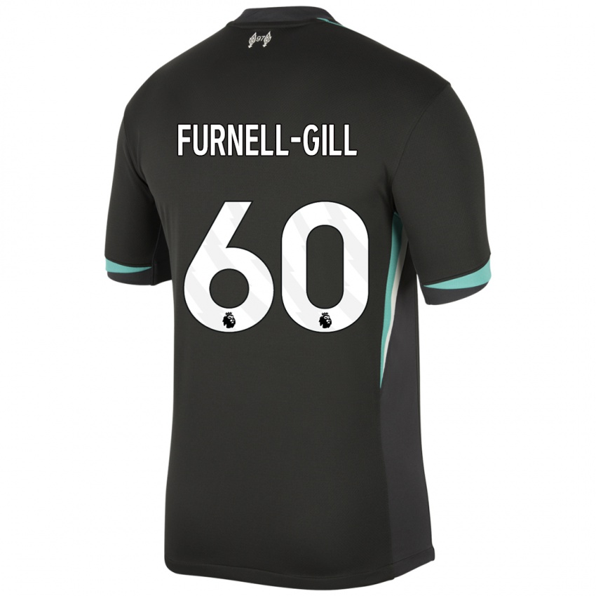 Herren Luca Furnell-Gill #60 Schwarz Anthrazitweiß Auswärtstrikot Trikot 2024/25 T-Shirt