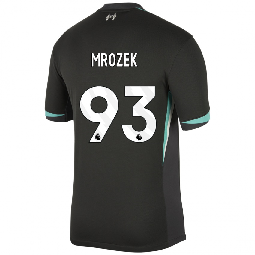 Herren Fabian Mrozek #93 Schwarz Anthrazitweiß Auswärtstrikot Trikot 2024/25 T-Shirt