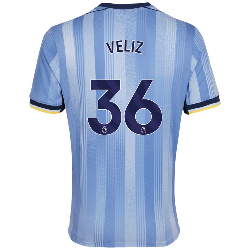 Herren Alejo Véliz #36 Hellblau Auswärtstrikot Trikot 2024/25 T-Shirt