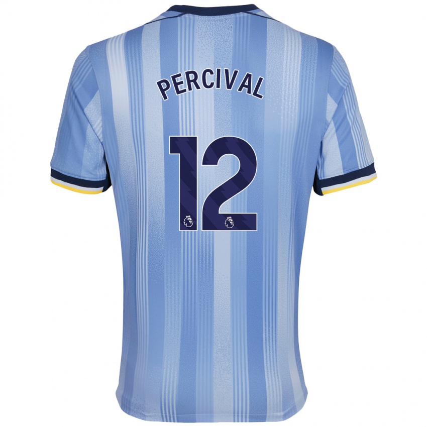 Herren Ria Percival #12 Hellblau Auswärtstrikot Trikot 2024/25 T-Shirt