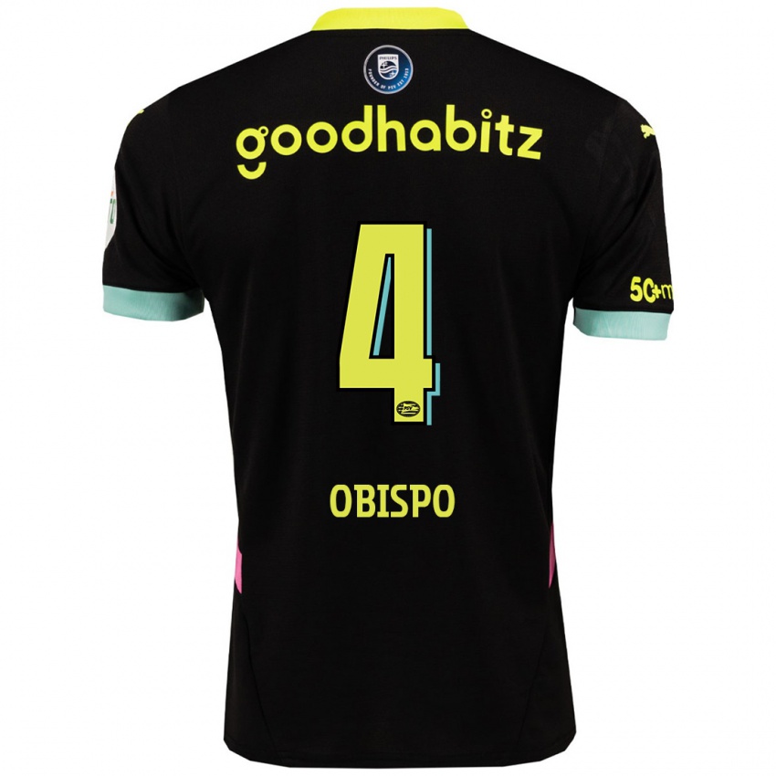 Herren Armando Obispo #4 Schwarz Gelb Auswärtstrikot Trikot 2024/25 T-Shirt