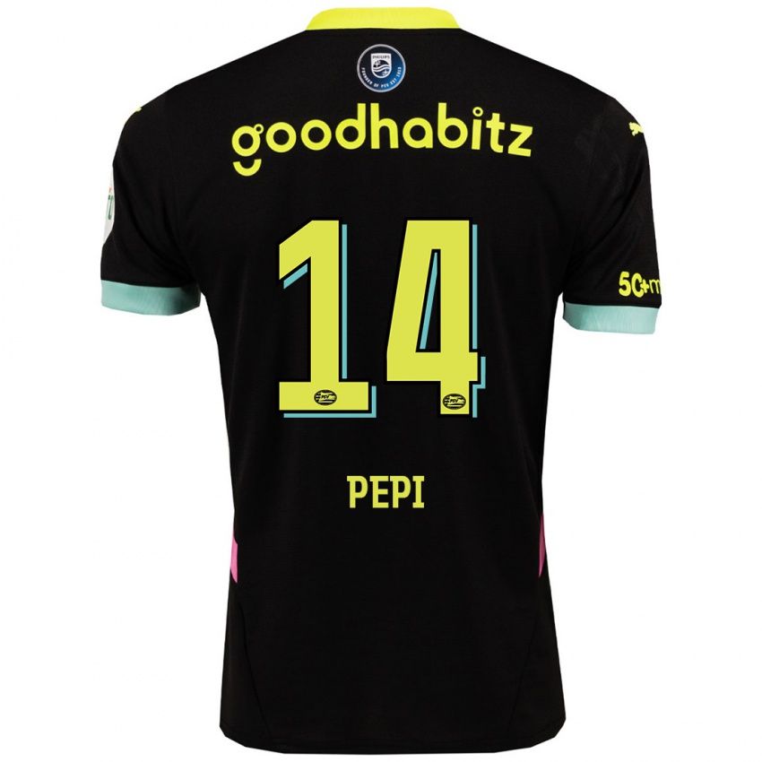 Herren Ricardo Pepi #14 Schwarz Gelb Auswärtstrikot Trikot 2024/25 T-Shirt