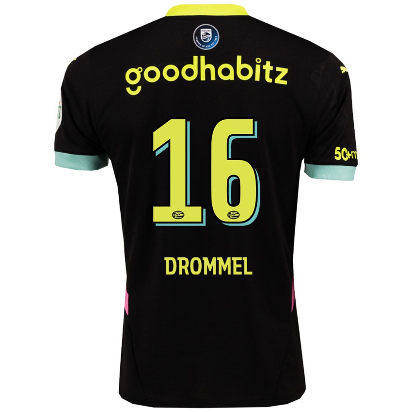 Herren Joel Drommel #16 Schwarz Gelb Auswärtstrikot Trikot 2024/25 T-Shirt