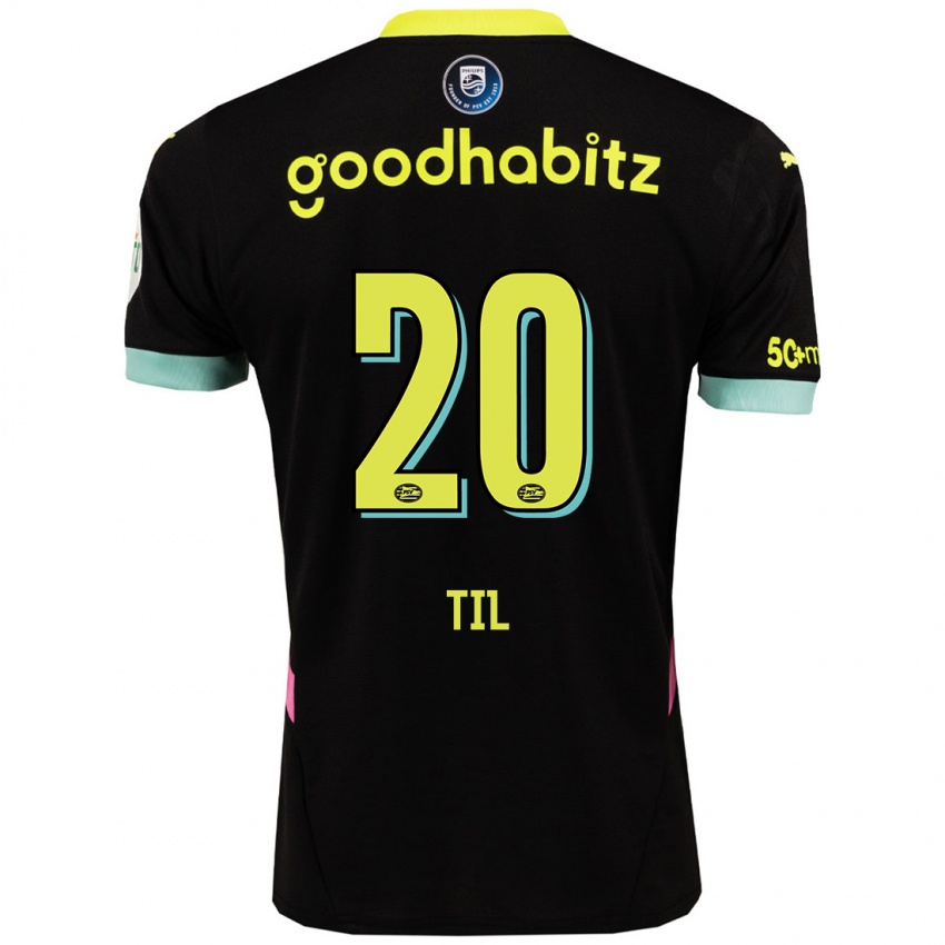 Herren Guus Til #20 Schwarz Gelb Auswärtstrikot Trikot 2024/25 T-Shirt