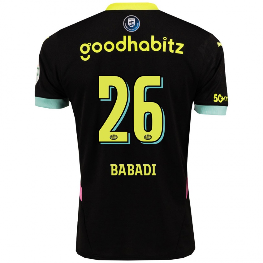 Herren Isaac Babadi #26 Schwarz Gelb Auswärtstrikot Trikot 2024/25 T-Shirt