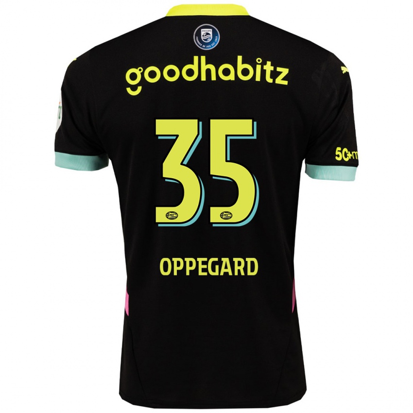 Herren Fredrik Oppegard #35 Schwarz Gelb Auswärtstrikot Trikot 2024/25 T-Shirt