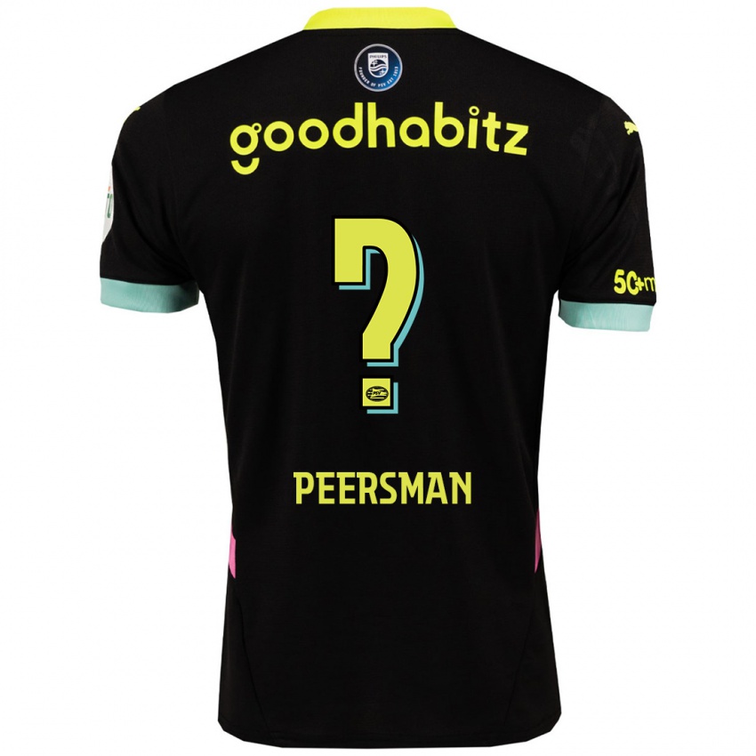 Herren Kjell Peersman #0 Schwarz Gelb Auswärtstrikot Trikot 2024/25 T-Shirt