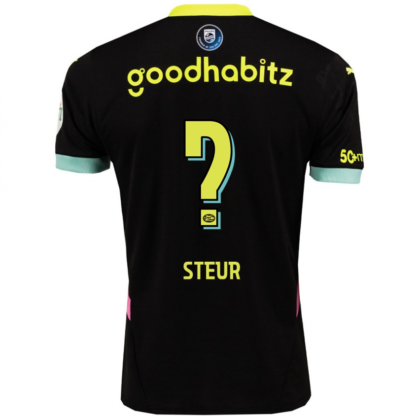 Herren Roy Steur #0 Schwarz Gelb Auswärtstrikot Trikot 2024/25 T-Shirt