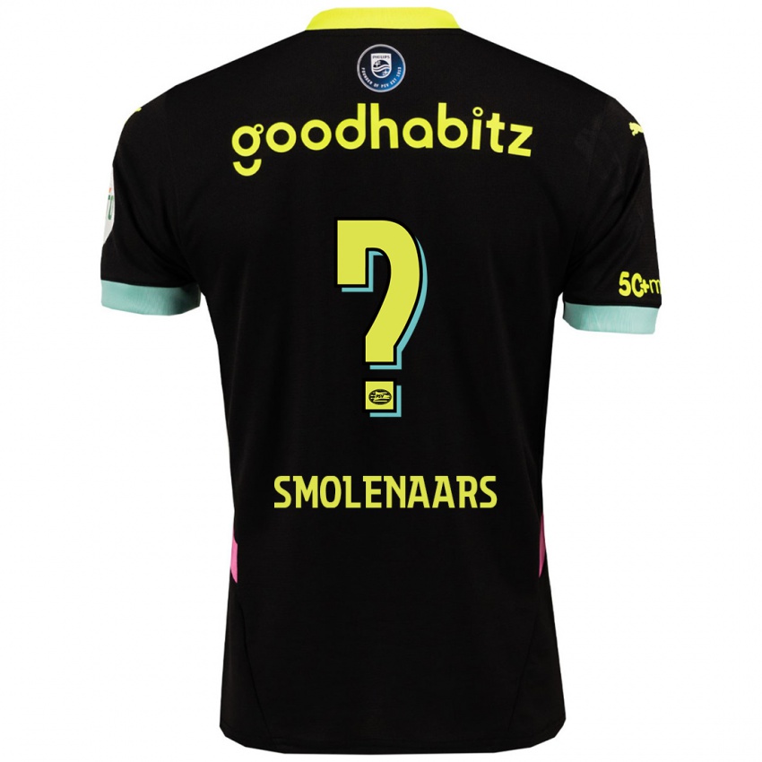 Herren Tijn Smolenaars #0 Schwarz Gelb Auswärtstrikot Trikot 2024/25 T-Shirt