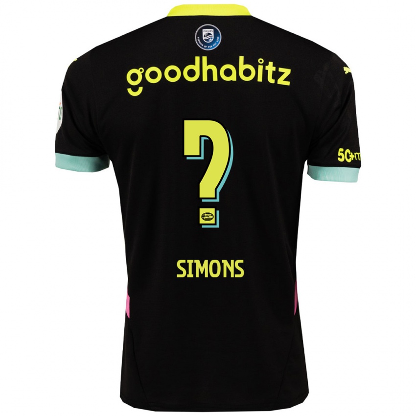 Herren Jevon Simons #0 Schwarz Gelb Auswärtstrikot Trikot 2024/25 T-Shirt