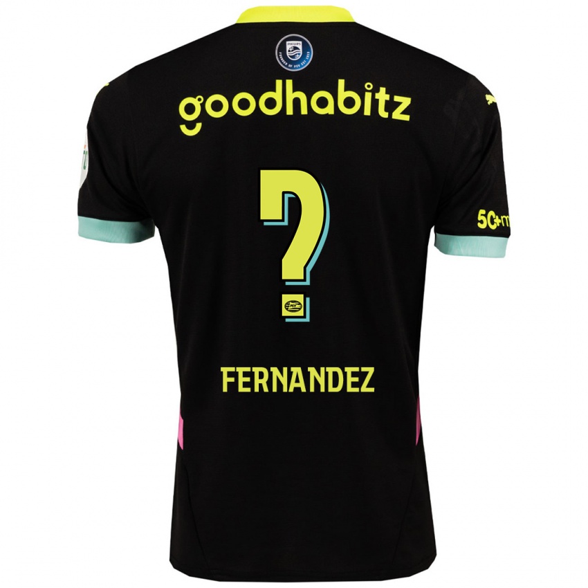 Herren Noah Fernandez #0 Schwarz Gelb Auswärtstrikot Trikot 2024/25 T-Shirt