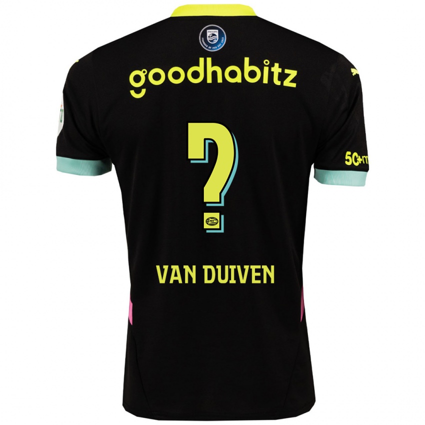 Herren Robin Van Duiven #0 Schwarz Gelb Auswärtstrikot Trikot 2024/25 T-Shirt