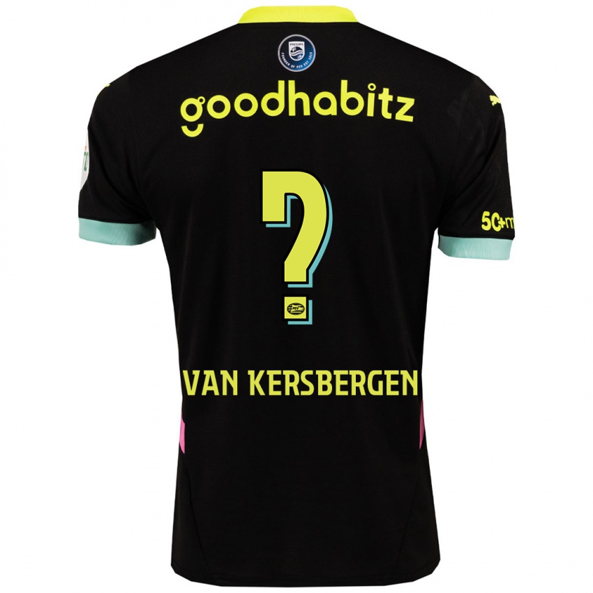 Herren Sander Van Kersbergen #0 Schwarz Gelb Auswärtstrikot Trikot 2024/25 T-Shirt