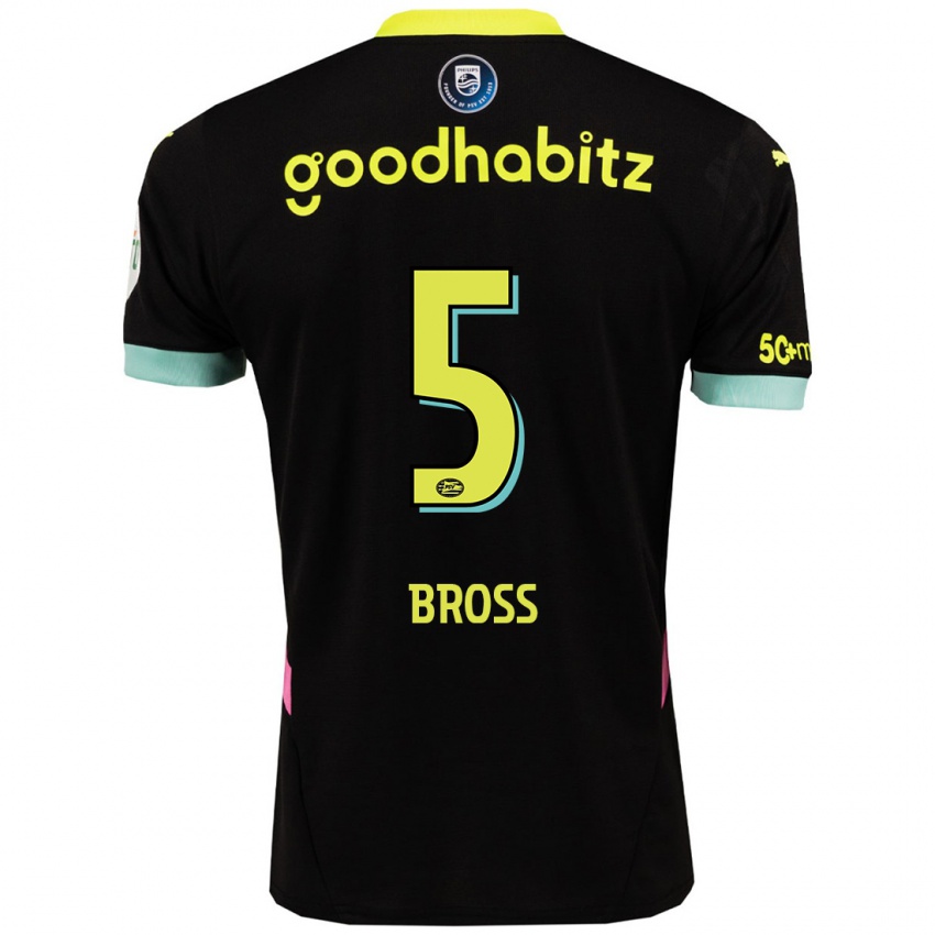 Herren Melanie Bross #5 Schwarz Gelb Auswärtstrikot Trikot 2024/25 T-Shirt