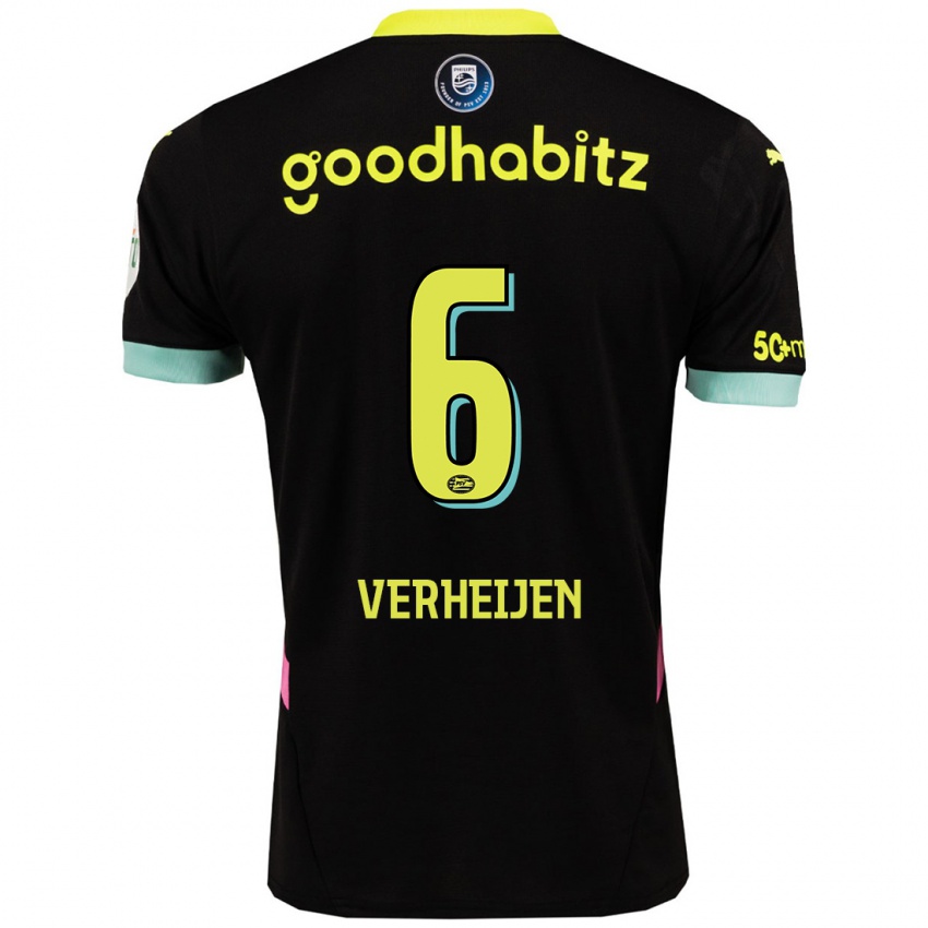 Herren Janneke Verheijen #6 Schwarz Gelb Auswärtstrikot Trikot 2024/25 T-Shirt