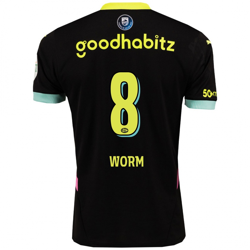 Herren Siri Worm #8 Schwarz Gelb Auswärtstrikot Trikot 2024/25 T-Shirt