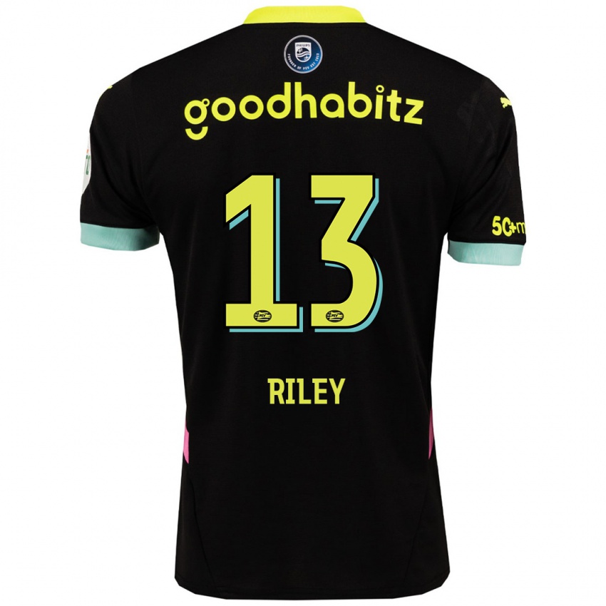 Herren Indiah-Paige Riley #13 Schwarz Gelb Auswärtstrikot Trikot 2024/25 T-Shirt