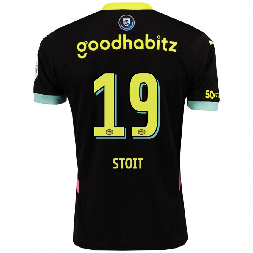 Herren Fleur Stoit #19 Schwarz Gelb Auswärtstrikot Trikot 2024/25 T-Shirt