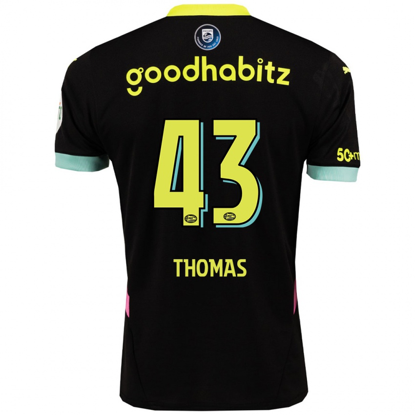 Herren Kealyn Thomas #43 Schwarz Gelb Auswärtstrikot Trikot 2024/25 T-Shirt