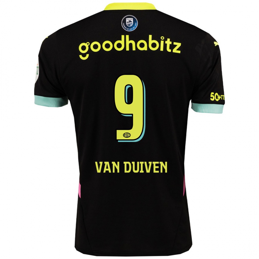 Herren Jason Van Duiven #9 Schwarz Gelb Auswärtstrikot Trikot 2024/25 T-Shirt