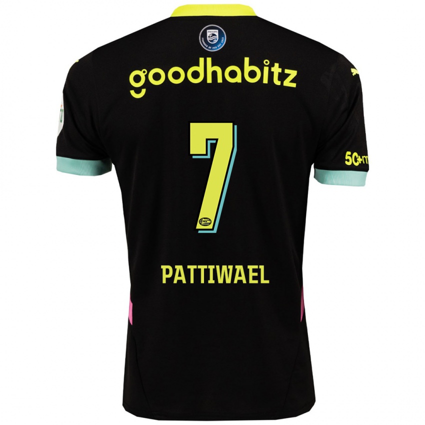 Herren Naomi Pattiwael #7 Schwarz Gelb Auswärtstrikot Trikot 2024/25 T-Shirt