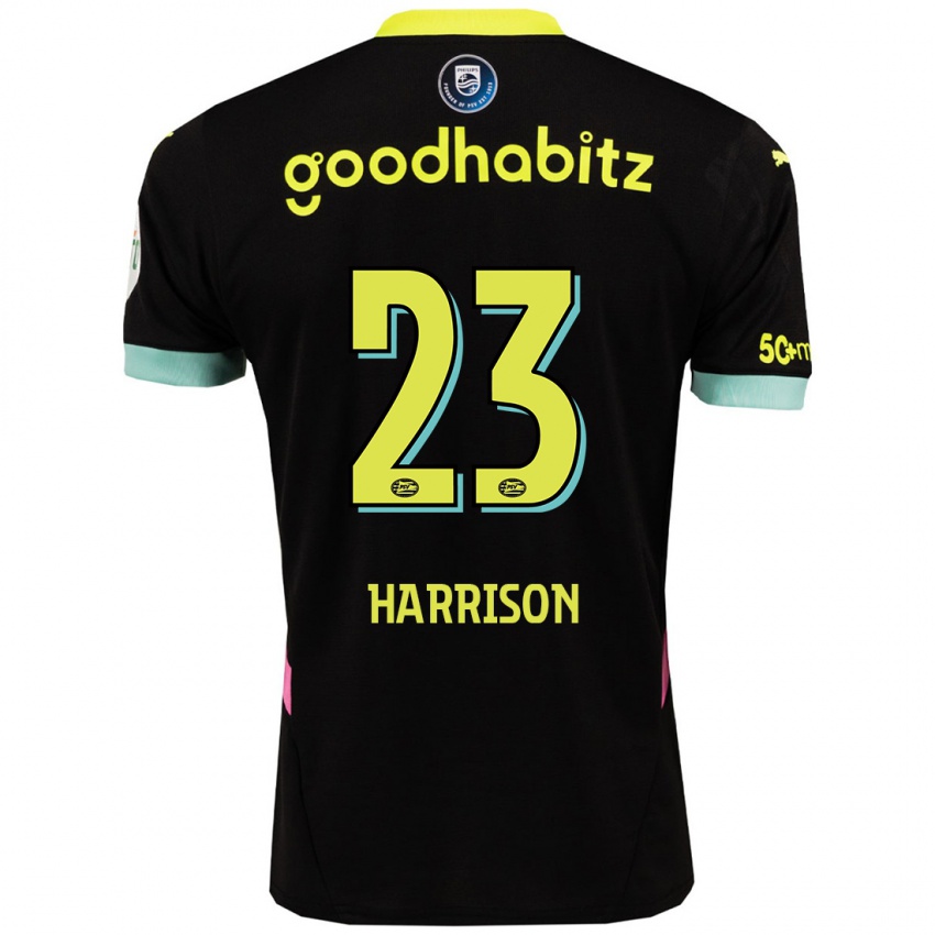 Herren Amy Harrison #23 Schwarz Gelb Auswärtstrikot Trikot 2024/25 T-Shirt