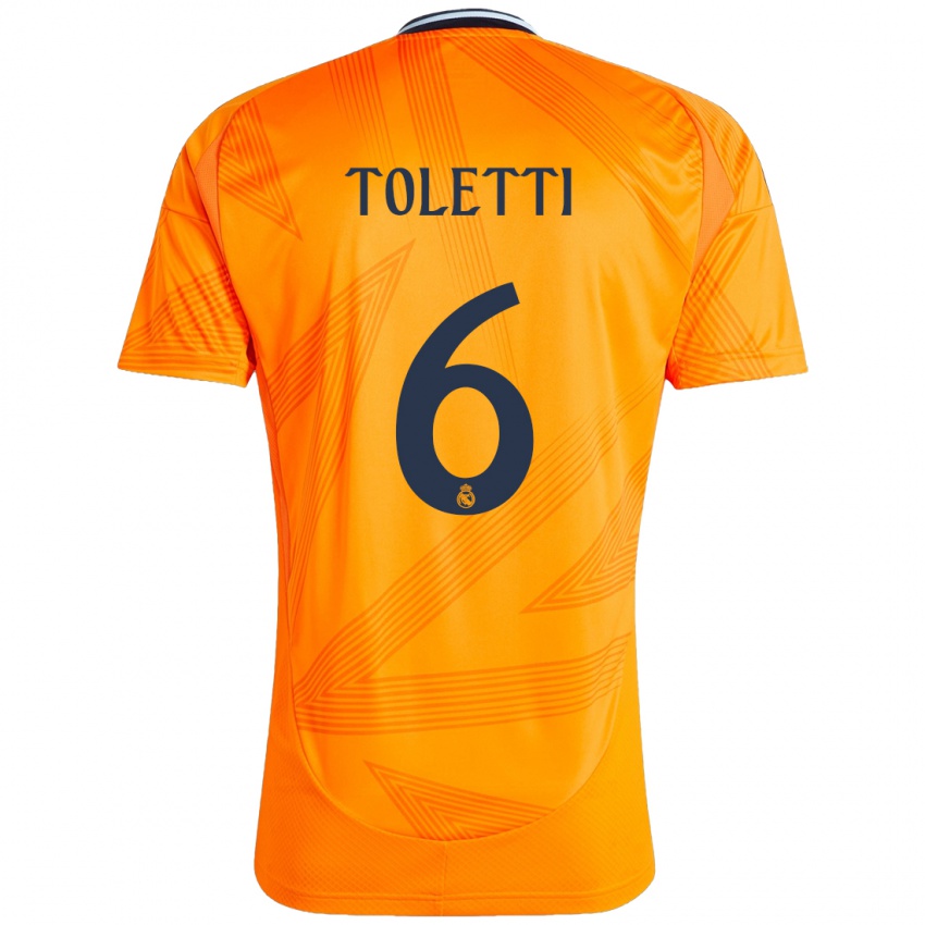 Herren Sandie Toletti #6 Orange Auswärtstrikot Trikot 2024/25 T-Shirt