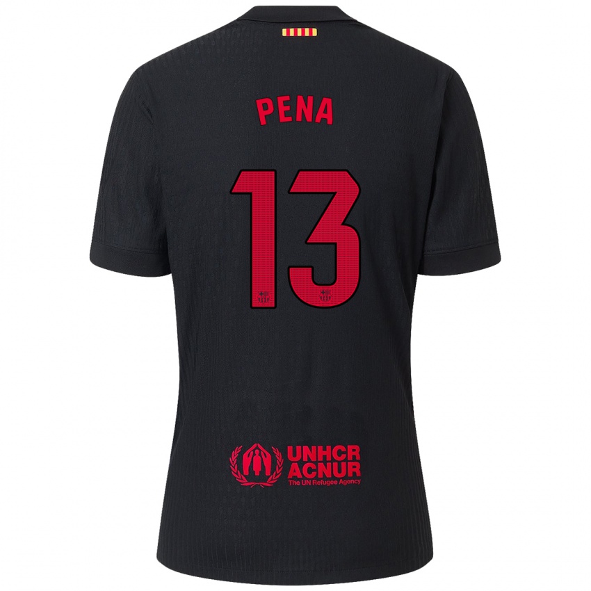 Herren Inaki Pena #13 Schwarz Rot Auswärtstrikot Trikot 2024/25 T-Shirt