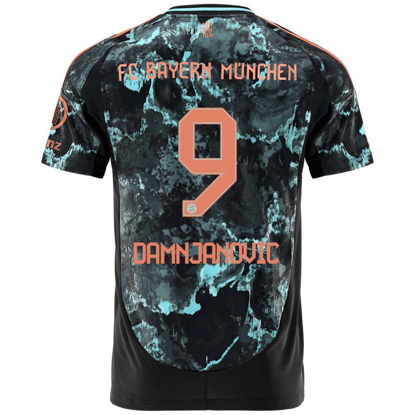 Herren Jovana Damnjanovic #9 Schwarz Auswärtstrikot Trikot 2024/25 T-Shirt