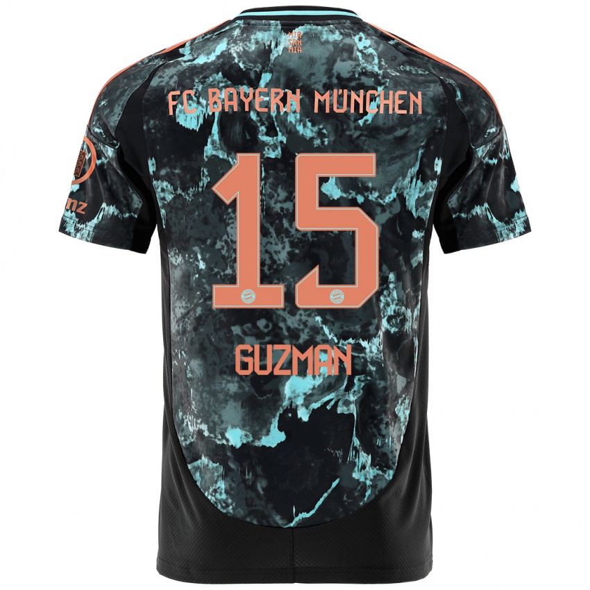 Herren Ana María Guzmán #15 Schwarz Auswärtstrikot Trikot 2024/25 T-Shirt